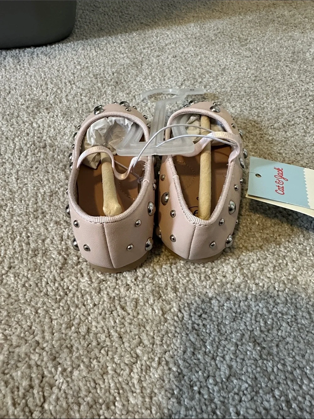 Cat & Jack Light Pink Studded Mary Jane Flats